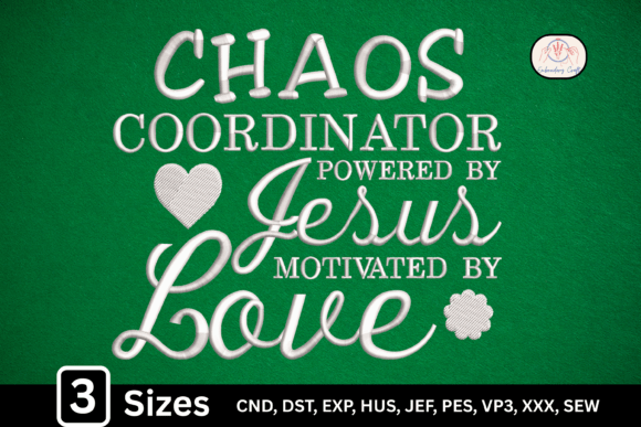 Chaos Coordinator Powered by Jesus Embroidery Review