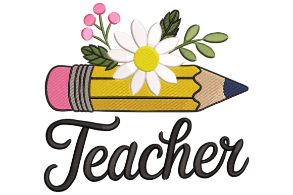 Floral Teacher Pencil Embroidery Review