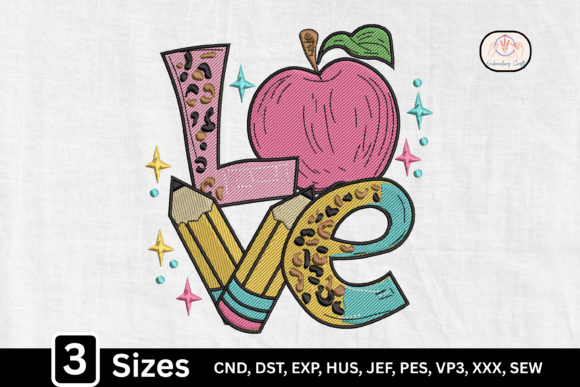 Teacher LOVE Embroidery Design Review